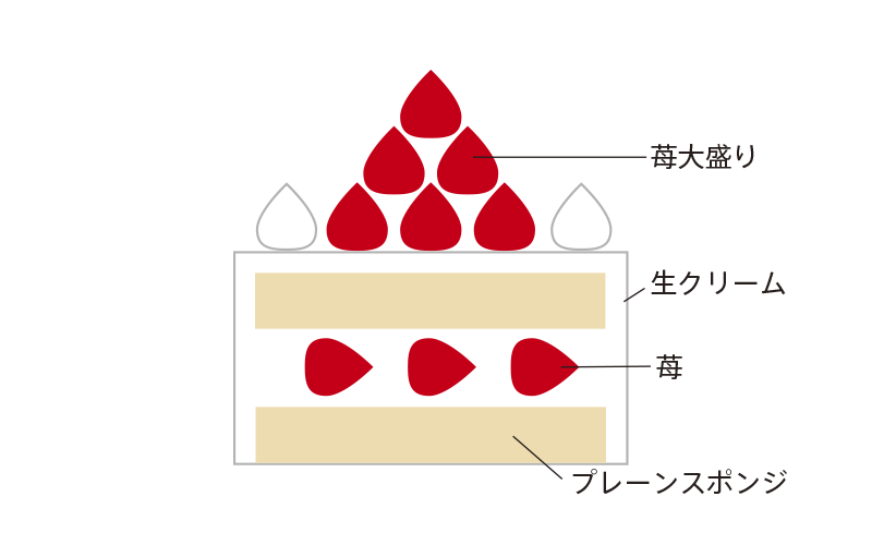 生デコレーション苺飾り（苺多め）